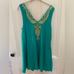 Teal and gold Lilly Pulitzer dress